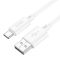USB-A - USB-C 3A-es adat- és töltőkábel - 1 méter, fehér (Hoco)
