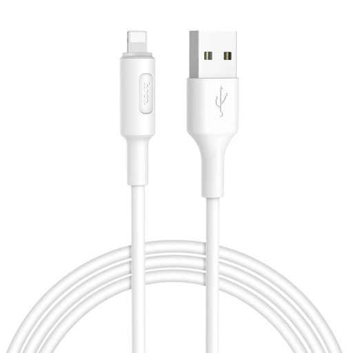 USB-A - Lightning 2A-es adat- és töltőkábel - 1 méter, fehér (Hoco)