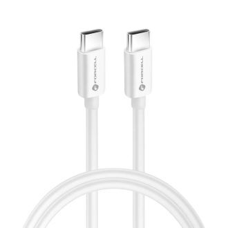   Forcell USB-C - USB-C 60W-os gyorstöltő kábel - 2 méter, fehér