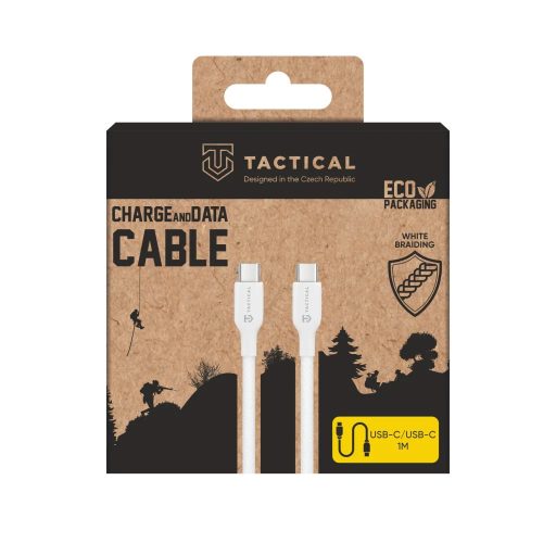 Tactical USB-C - USB-C 60W-os gyorstöltő kábel - 1 méter, fehér