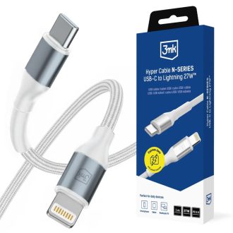   USB-C - Lightning 27W-os gyorstöltő kábel - 1 méter, fehér (3mk)