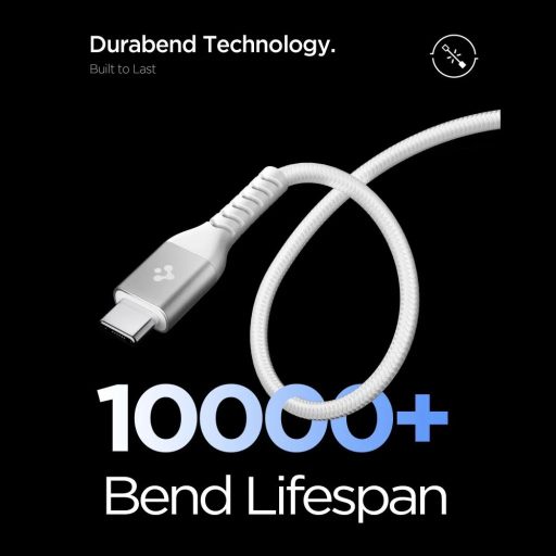 Spigen USB-C - USB-C 100W-os gyorstöltő kábel - 1 méter, fehér