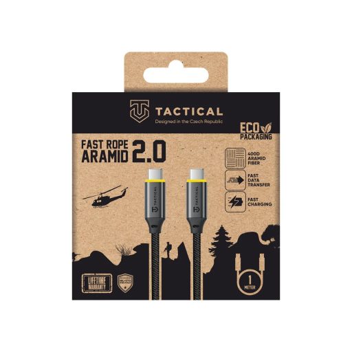 Tactical USB-C - USB-C 100W-os gyorstöltő kábel - 1 méter, fekete