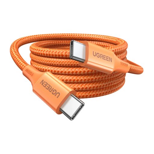 Ugreen USB-C - USB-C 100W-os gyorstöltő kábel - 1 méter, narancssárga
