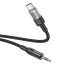 Hoco - AUX audio kábel, Jack 3,5 mm USB C-re - 1,2 méter, FEKETE