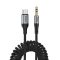 Hoco - AUX audio kábel, Jack 3,5 mm USB C-re - 1,5 méter, FEKETE