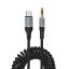 Hoco - AUX audio kábel, Jack 3,5 mm USB C-re - 1,5 méter, FEKETE