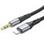Hoco - AUX audio kábel, Jack 3,5 mm Lightning-ra - 1 méter, FEKETE