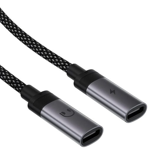 Acefast - adapter, USB-C-ből  2xUSB-C-re, FEKETE