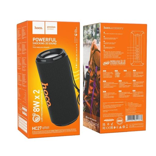 Hoco HC27 vezeték nélküli bluetooth hangszóró, 2x8W, fekete