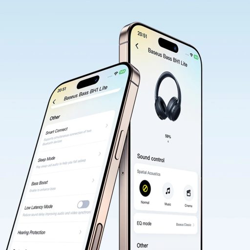BASEUS BASS BH1 LITE bluetooth fejhallgató, AI zajszűrővel, Fekete