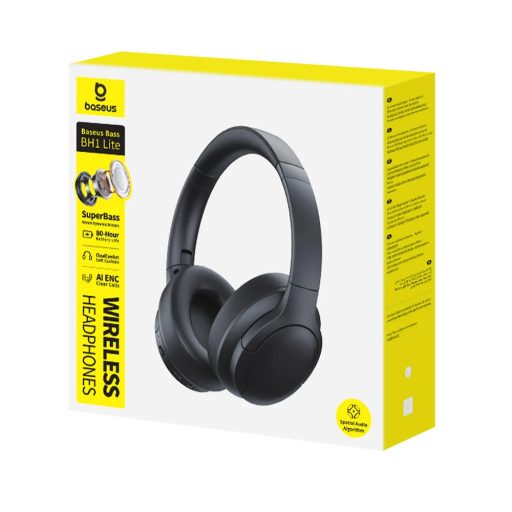 BASEUS BASS BH1 LITE bluetooth fejhallgató, AI zajszűrővel, Fekete