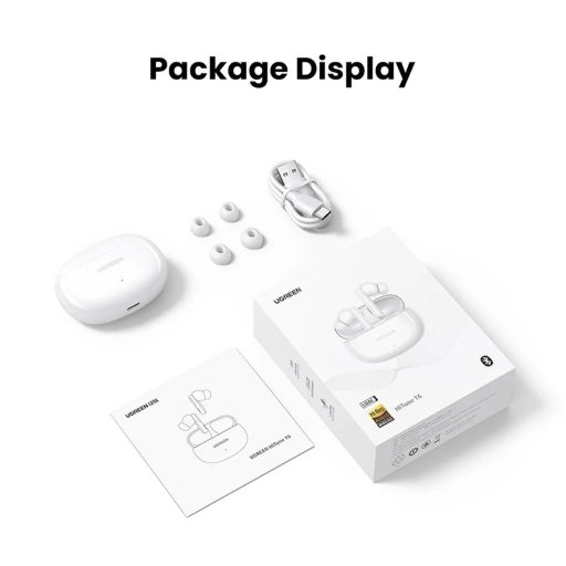 UGREEN - HiTune T6 - vezeték nélküli bluetooth fülhallgató ANC funkcióval, fehér