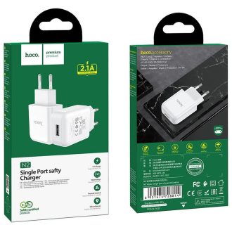 Hoco USB-A 10W-os hálózati töltő adapter - fehér