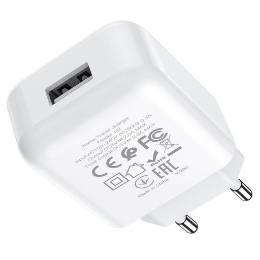 Hoco USB-A 10W-os hálózati töltő adapter - fehér