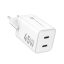 Forcell 2xUSB-C 45W-os GaN3 hálózati gyorstöltő adapter - fehér