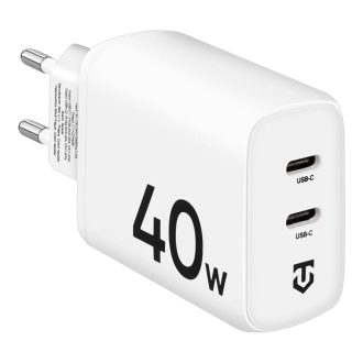 Tactical 2xUSB-C 40W-os hálózati gyorstöltő - fehér