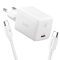 Spigen USB-C 45W-os GaN hálózati gyorstöltő + USB-C kábel - fehér