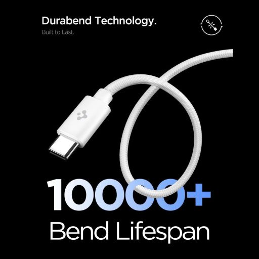 Spigen USB-C 45W-os GaN hálózati gyorstöltő + USB-C kábel - fehér