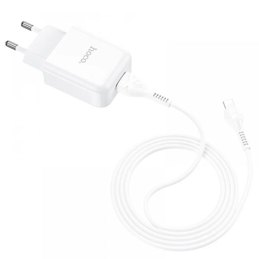 Hoco USB-A 10.5W hálózati töltő + Lightning kábel - fehér