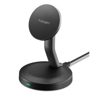   Spigen Essential - 15W-os MagSafe kompatibilis vezeték nélküli töltő - Fekete