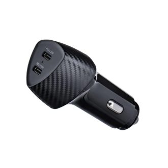   20W + 20W-os autós töltő - FORCELL F-ENERGY Carbon USB C + USB C
