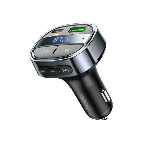 FM transmitter és töltő - Hoco E70 fekete - 2 x USB A + 1 x USB C, QC3.0 PD, 18W+30W