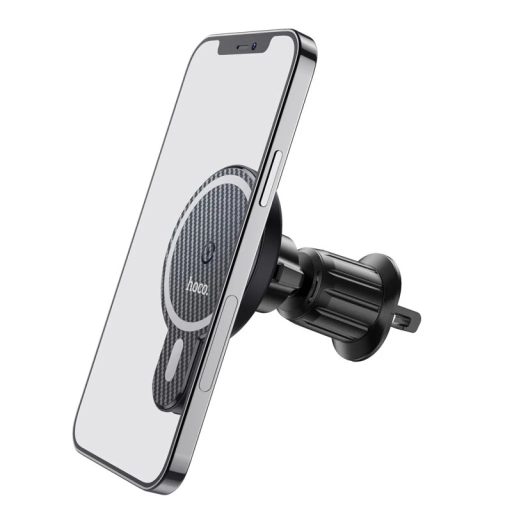 Vezeték nélküli MagSafe autós töltő és tartó - Hoco CA85, 15W, 1.67A, Fekete