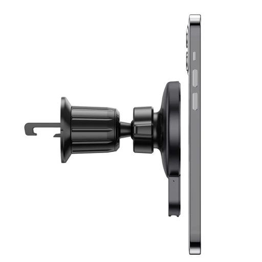 Vezeték nélküli MagSafe autós töltő és tartó - Hoco CA85, 15W, 1.67A, Fekete