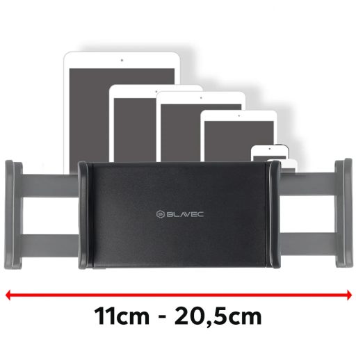 Blavec BH18 - fejtámlára rögzíthető autós telefon és tablet tartó, fekete