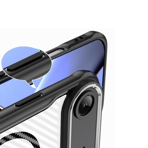 iPhone 17 Air - Defender Carbon Mag ütésálló MagSafe kompatibilis tok fekete