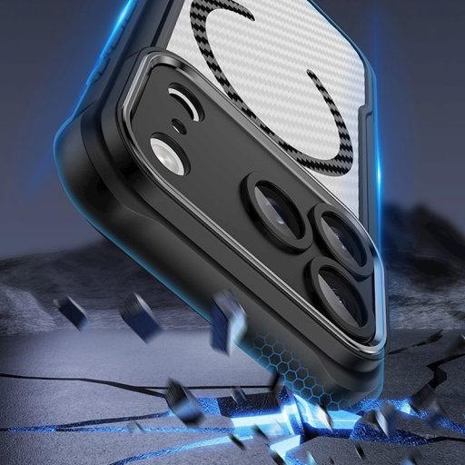 iPhone 17 Pro Max 6,9" Defender Carbon Mag ütésálló MagSafe kompatibilis tok, fekete