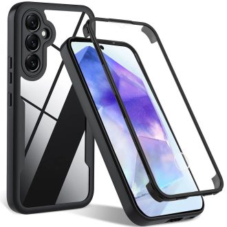   Samsung Galaxy A37 5G - TECHSUIT ColorVerse 360 tok + képernyővédő, átlátszó / fekete