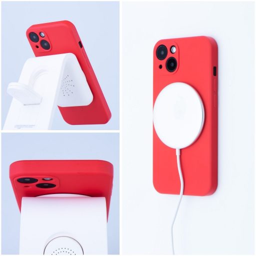 Samsung A16 SILICONE MAG tok, MagSafe, piros