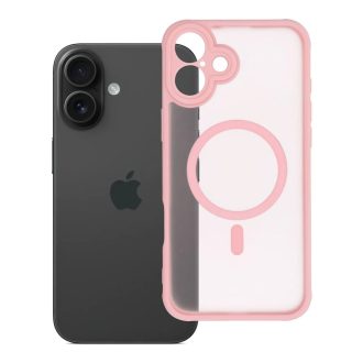   iPhone 16 Plus - FULL MATTE MAG kemény hátlap tok, MagSafe, világos rózsaszín