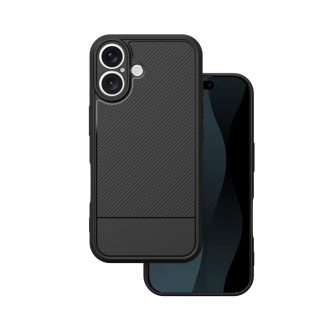 iPhone 15 - CARBON szilikon tok, fekete