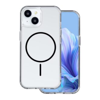   iPhone 15 Thin Mag Anti Shock tok, MagSafe, átlátszó / fekete