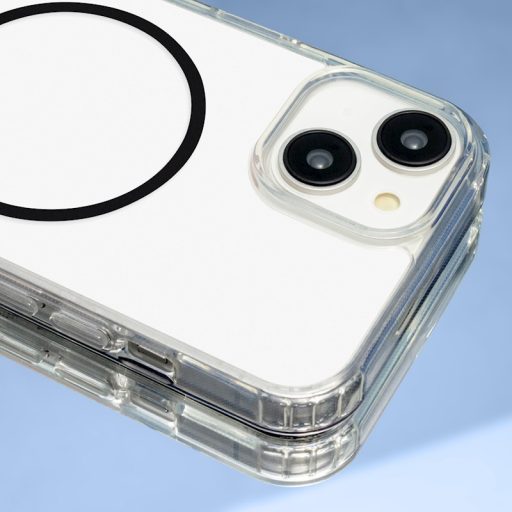 iPhone 15 Thin Mag Anti Shock tok, MagSafe, átlátszó / fekete