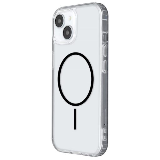 iPhone 15 Thin Mag Anti Shock tok, MagSafe, átlátszó / fekete