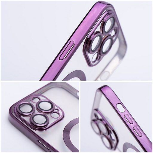 iPhone 15 Pro Max - ELECTRO MAG COVER MagSafe kompatibilis szilikon tok, lila