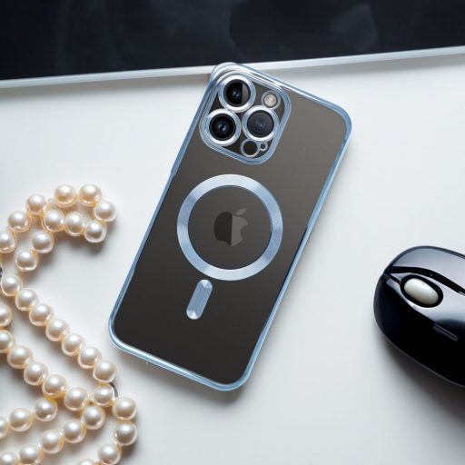 iPhone 15 Pro Max ELECTRO MAG COVER MagSafe kompatibilis szilikon tok, kék