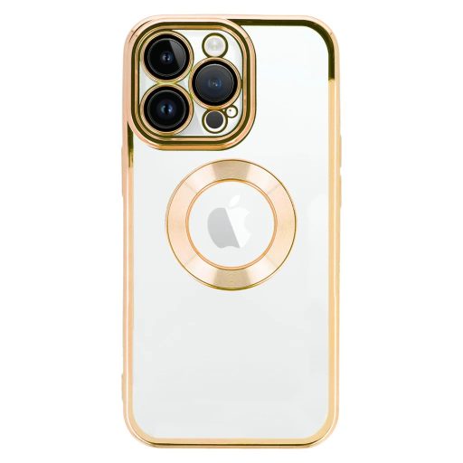 iPhone 14 - BEAUTY tok, kameravédővel, Fehér / Arany