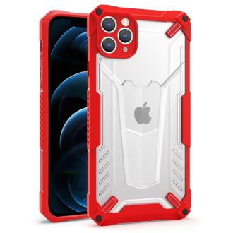 iPhone 13 Pro - TelProtect HYBRID tok, átlátszó / piros