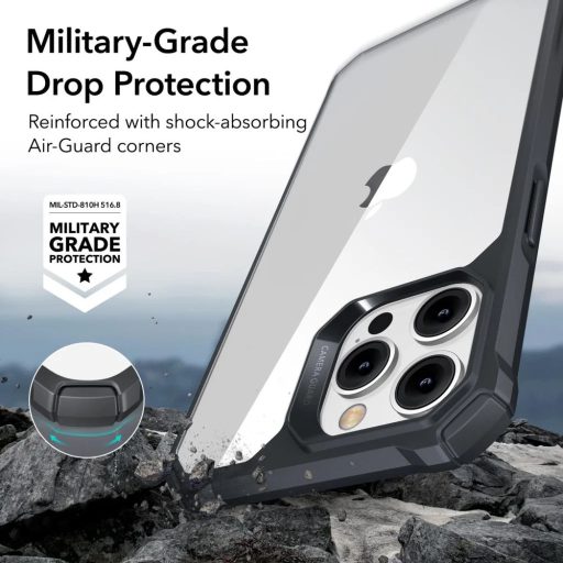 iPhone 14 Pro Max - ESR Air Armor tok, átlátszó / fekete
