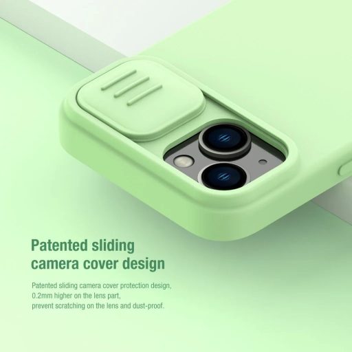iPhone 14 Plus - Nillkin CamShield Silky szilikon tok, zöld