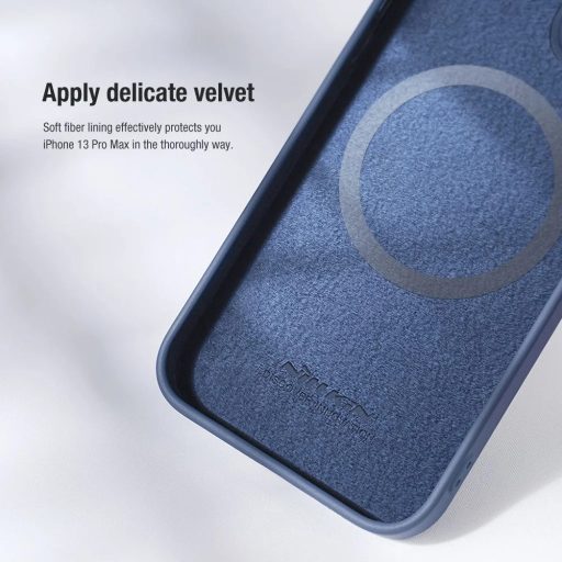 iPhone 14 Plus - Nillkin CamShield Silky MagSafe szilikon tok, kék