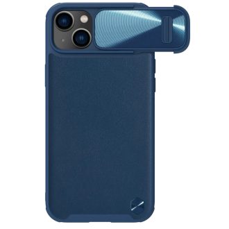 iPhone 14 Plus - Nillkin Camshield Leather S bőr tok, kék