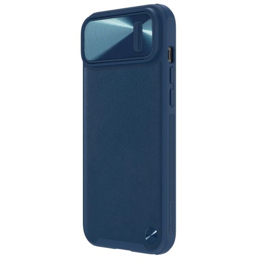 iPhone 14 Plus - Nillkin Camshield Leather S bőr tok, kék