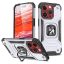  iPhone 15 Plus - RING ARMOR páncéltok, kihajtható támasszal - EZÜST / FEKETE