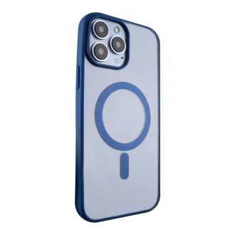   iPhone 15 Plus - Alphajack MagSafe kompatibilis TPU tok, átlátszó / sötétkék
